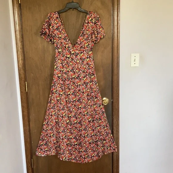 Rewind long floral print dress w criss cross in back boho XS XXL jr - Picture 4 of 17